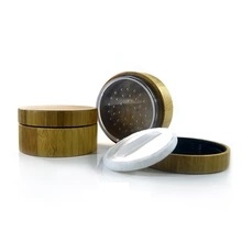 Free sample cosmetics makeup 30g bamboo loose powder container jar, 